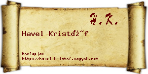 Havel Kristóf névjegykártya